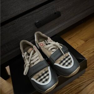 Burberry Ramsey Vintage Check Suede Leather Sneakers